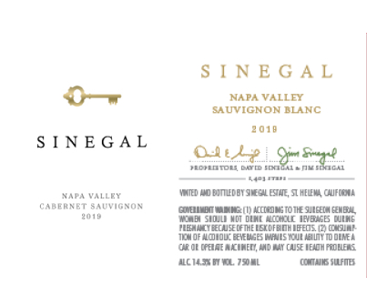 2019-Sinegal-Sauvignon-Blanc label