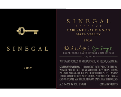 2016-Sinegal-Reserve-Cabernet-Sauvignon label